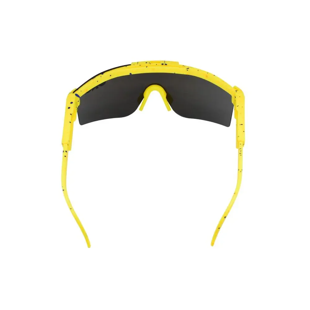 Twisted Tea OKC Yellow Frames/Blue Dots Sunglasses -LENSES GOOD/FRAMES VERY GOOD